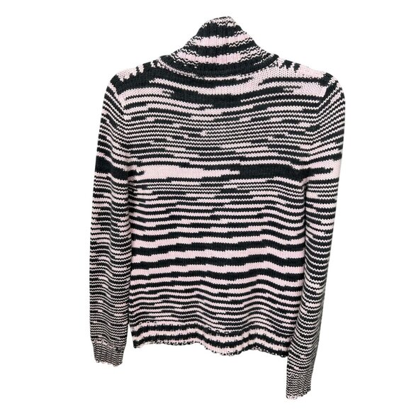 Missoni Striped Cashmere Cardigan Sweater Black & Pink Womens Size 42 Italy - Picture 3 of 3